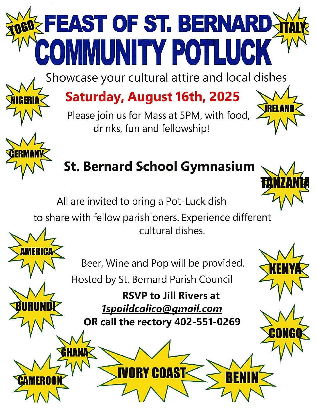 Feast of St. Bernard Flyer