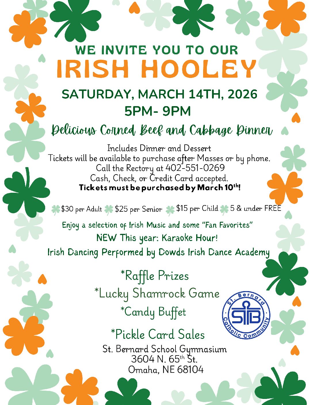 Irish Hooley Flyer 2026 St Patrick's Day Flyer