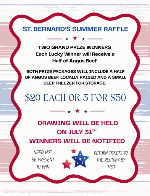 SBCS Summer Raffle June 2026 Summer Raffle July 2026